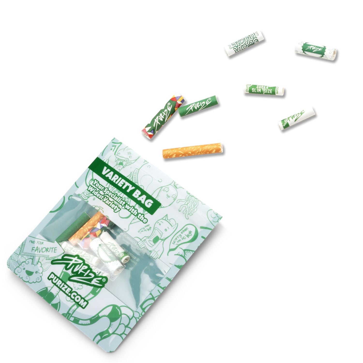 PURIZE Aktivkohlefilter Variety Bag Display á 20 Beutel