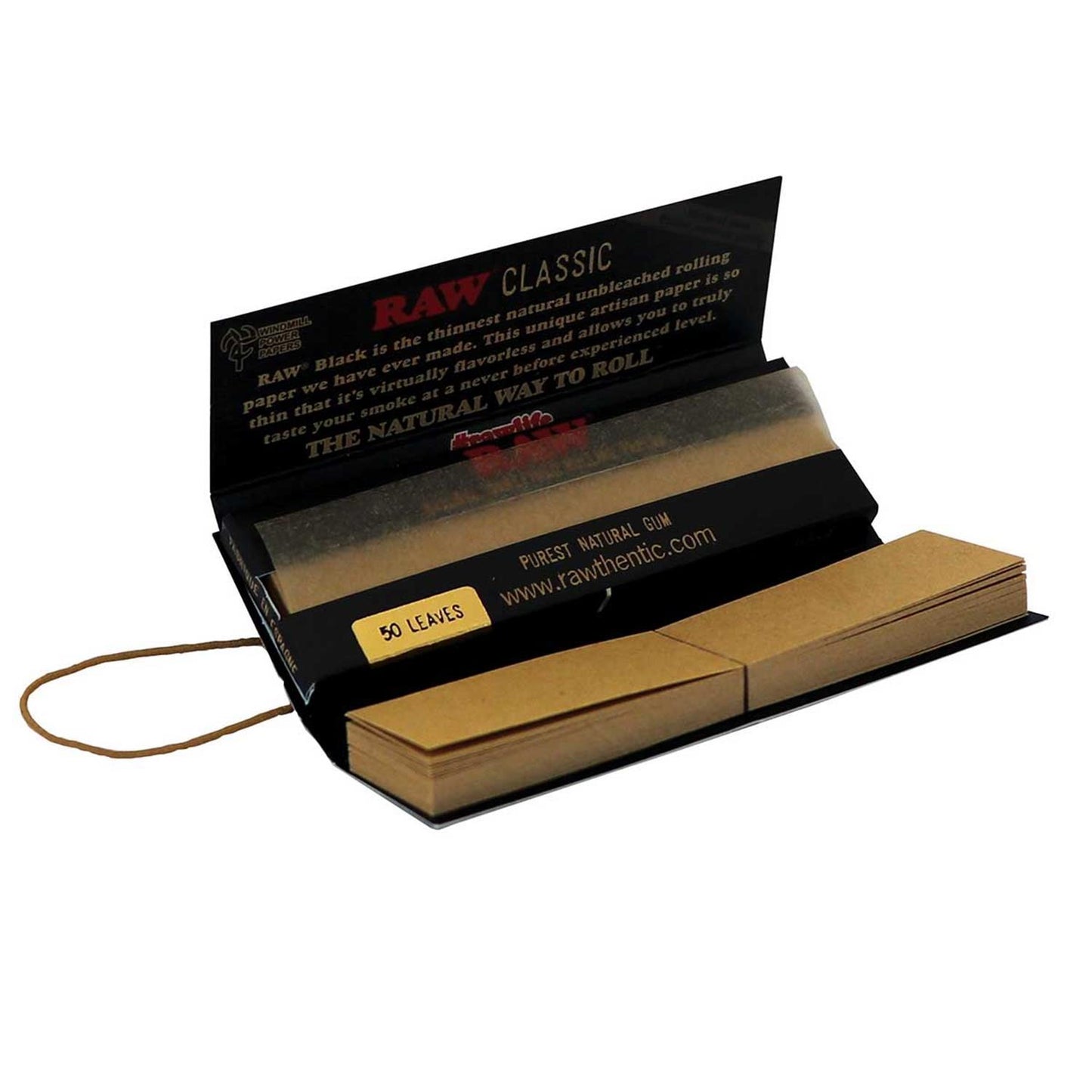RAW Black Connoisseur Papers 1 1/4 Size + Tips