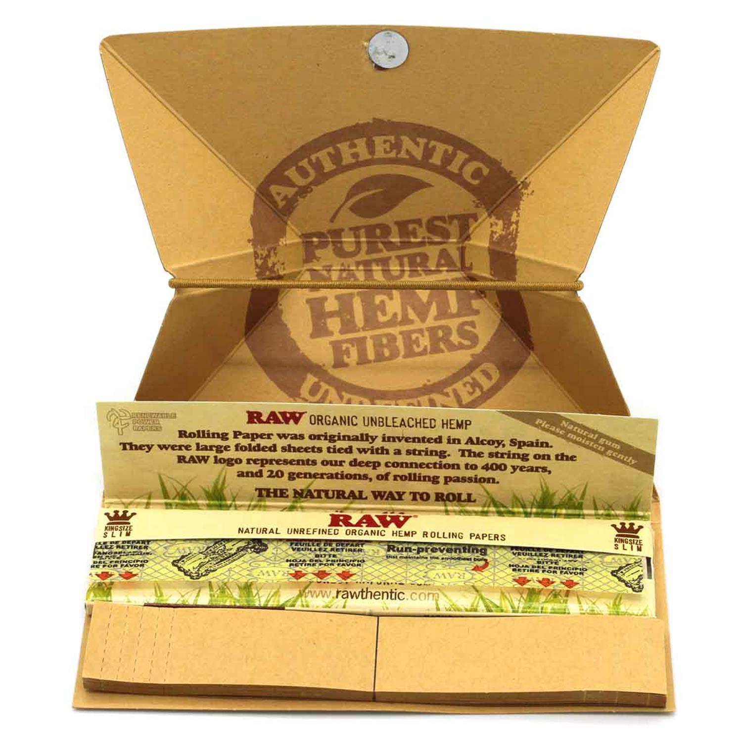 RAW Artesano Organic King Size Slim 32 Blättchen + 32 Tips + Bauunterlage