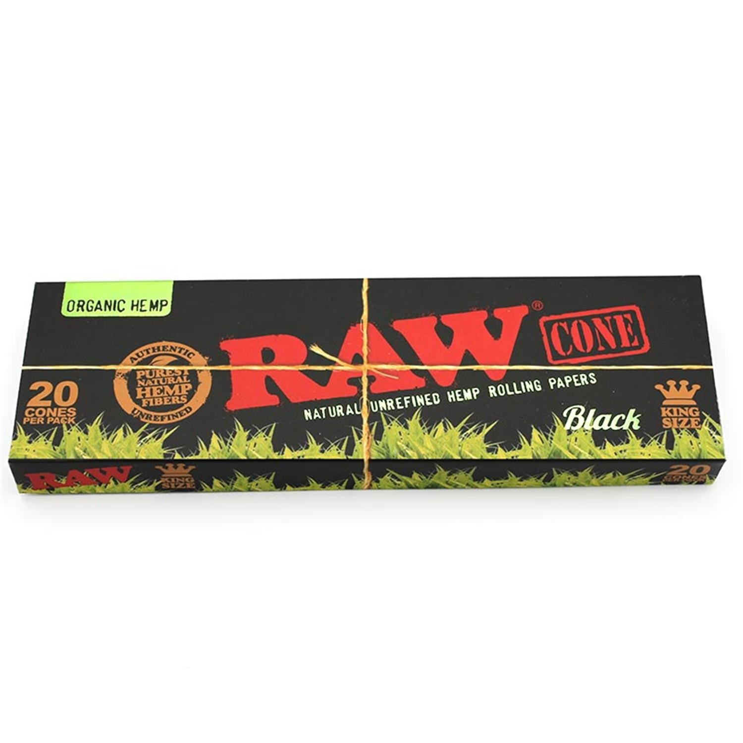 RAW Black Organic PreRolled Cones King Size 20er Pack