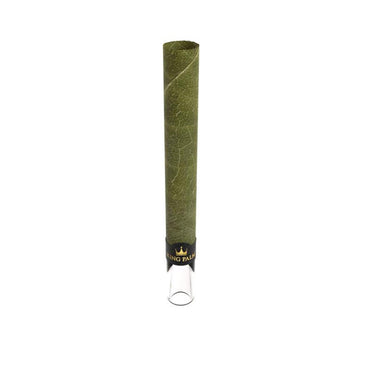 King Palm Glass Tips Natural Leaf Tube – einzelnes Blattröhrchen mit transparentem Glasmundstück und King Palm Banderole