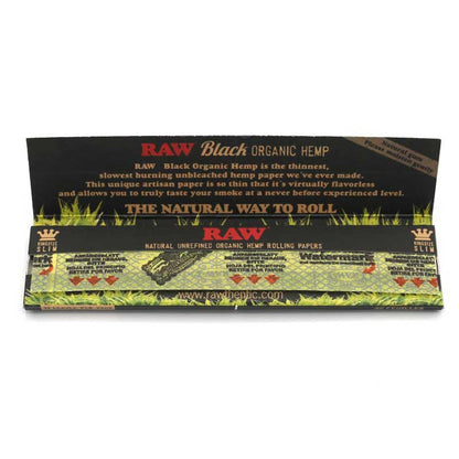 RAW Black Organic Hemp Papers King Size