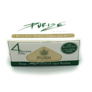 PURIZE Brown Rolls 4m unbleached Papers Box mit 24 Rollen