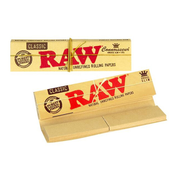 RAW Classic Connoisseur Papers King Size Slim + Tips