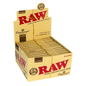 RAW Classic Connoisseur Papers King Size Slim Box 24 Hefte á 32 Blatt + Tips