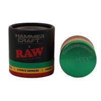 Hammercraft x RAW Grinder Rasta Aluminium 4-teilig Small Ø 49 mm