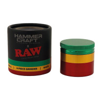 Hammercraft x RAW Grinder Rasta Aluminium 4-teilig Small Ø 49 mm
