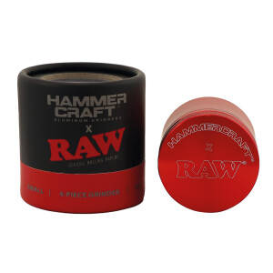 Hammercraft x RAW Grinder Red Aluminium 4-teilig Small...