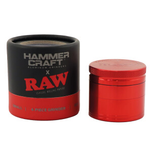 Hammercraft x RAW Grinder Red Aluminium 4-teilig Small...