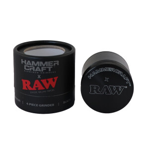 Hammercraft x RAW Grinder Black Aluminium 4-teilig Medium...