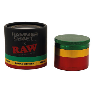 Hammercraft x RAW Grinder Rasta Aluminium 4-teilig Medium...