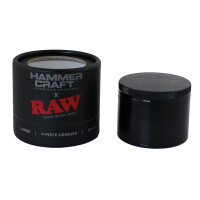 Hammercraft x RAW Grinder Black Aluminium 4-teilig Large Ø 60 mm