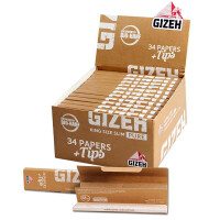 Gizeh Pure Papers King Size Slim Extra Fine ungebleicht + Tips