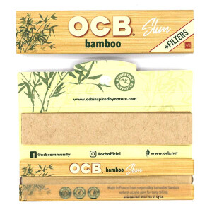 OCB Bamboo King Size Slim Papers + Filter Tips Box...