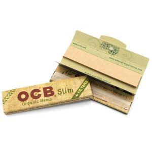 OCB Organic Hemp King Size Slim Papers + Filter Tips - Box á 32 Hefte
