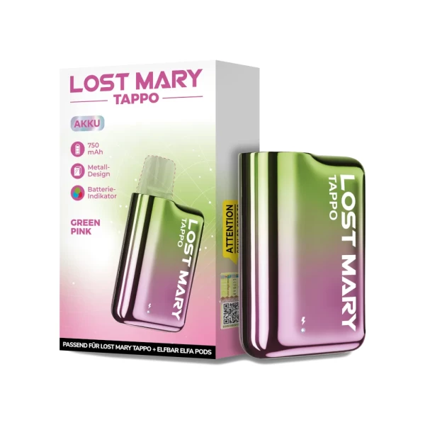 Lost Mary Tappo Mehrweg-Akku 750 mAh Grün Pink