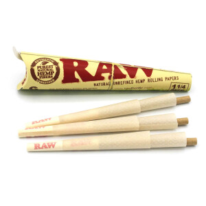 RAW Organic Pre Rolled Cones 1 1/4 Size 6er Pack