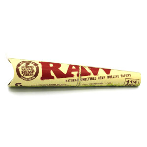 RAW Organic Pre Rolled Cones 1 1/4 Size 6er Pack