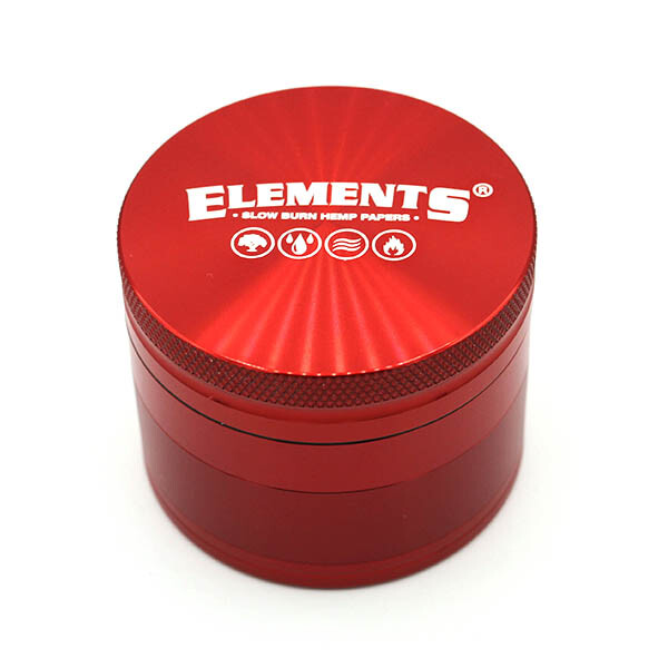 Elements Grinder Aluminium rot Medium 4-teilig Ø 56 mm