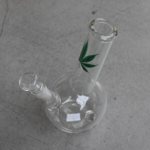 Leaf Line Glas-Bong | H: 21cm, Ø: 34mm, Schl.: 14,5mm