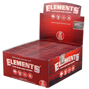 Elements Red King Size Slim Papers - Hemp Paper