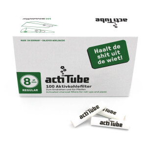 actiTube Aktivkohlefilter Regular Size 8mm 100 Stück