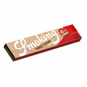 Smoking Thinnest Brown King Size Slim Papers + Tips Box...