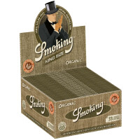 Smoking Organic King Size Slim Papers Box 50 Hefte á 33 Blatt