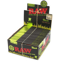 RAW Black Organic Hemp Papers King Size Box 50 Hefte á 32 Blatt