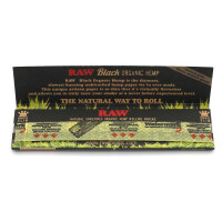 RAW Black Organic Hemp Papers King Size Box 50 Hefte á 32 Blatt