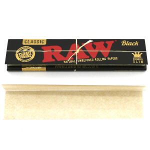RAW Black Papers King Size Slim Box 50 Hefte á 32...