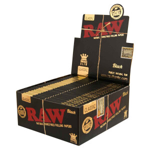 RAW Black Papers King Size Slim Box 50 Hefte á 32 Blatt