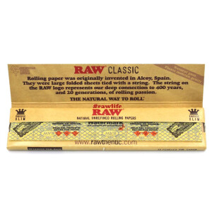 RAW Classic King Size Slim Papers Box 50 Hefte á 32 Blatt