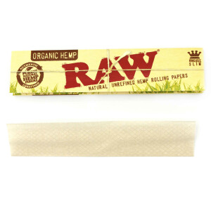 RAW Organic Hemp King Size Slim Papers Box 50 Hefte...