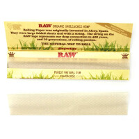 RAW Organic Hemp King Size Slim Papers Box 50 Hefte á 32 Blatt