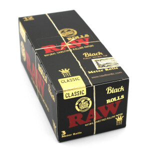 RAW Black Rolls Box mit 12 á 3m Rollen Paper