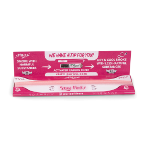 PURIZE King Size Slim Papers Pink bleached Box 50 Hefte...