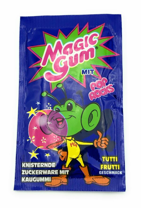 Magic Gum mit Pop Rocks Knisternde Zuckerware mit Kaugummi Tutti Frutti