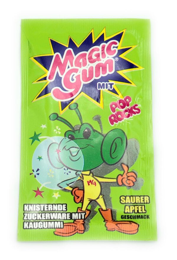 Magic Gum mit Pop Rocks Knisternde Zuckerware mit Kaugummi Saurer Apfel