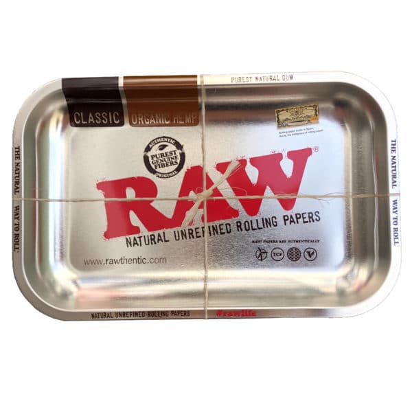 Raw Metal Rolling Tray Metallic Small 27,5x17.5 cm