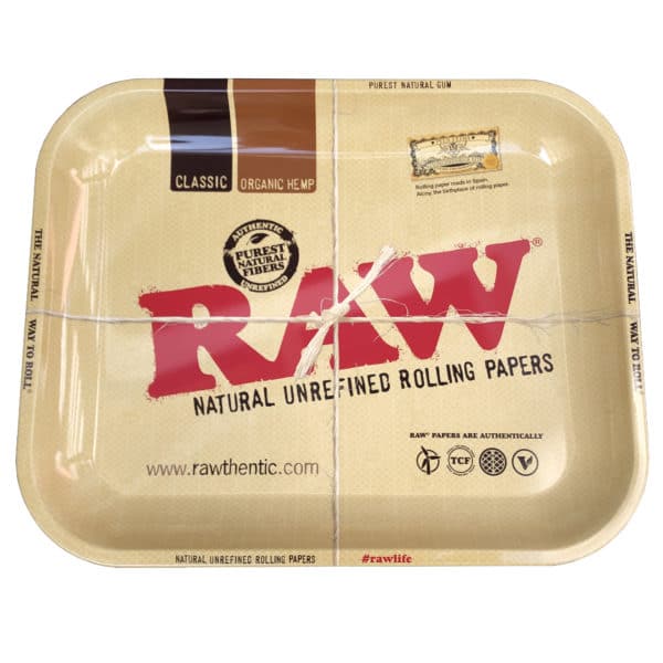 Raw Metal Rolling Tray Schwarz beige Large 34x27,5 cm