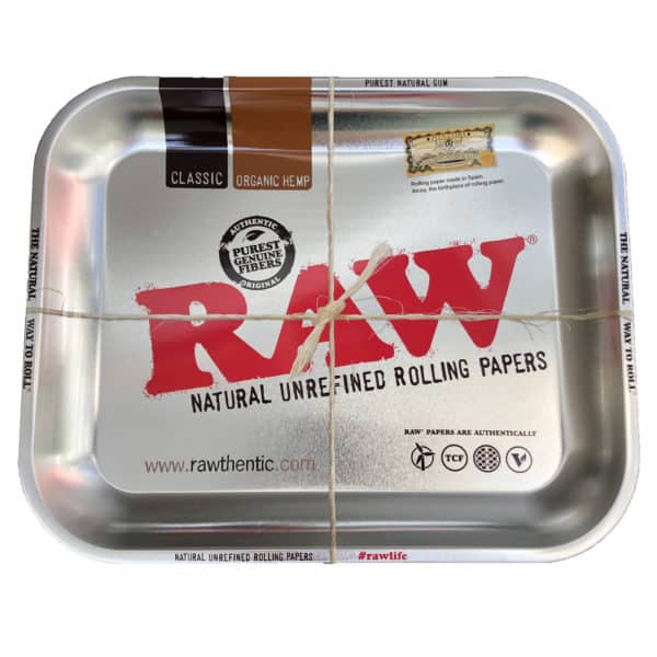 Raw Metal Rolling Tray Schwarz silber Large 34x27,5 cm