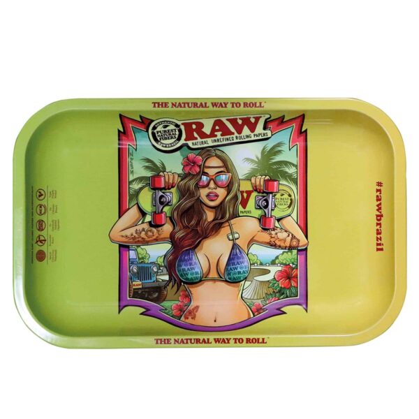 RAW Brazil 2 Rolling Tray RAW Small Brazil Rollin Raw brazil rolling tray 2 raw girl bikini