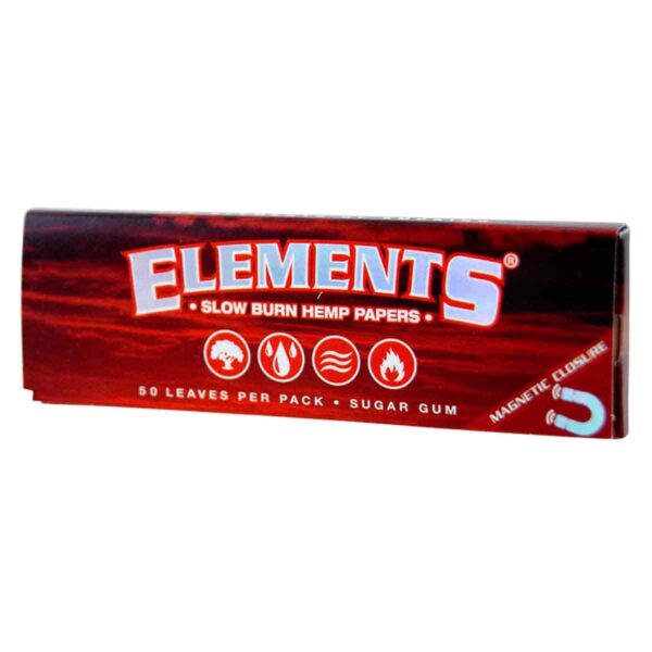 Elements Red 1 1-4 Size Papers - Hemp Papers Slow burn hemp paper Langsam brennendes Hanfpapier