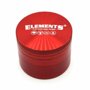 Elements Grinder Aluminium rot Medium 4-teilig Ø 56 mm mit Pollinator