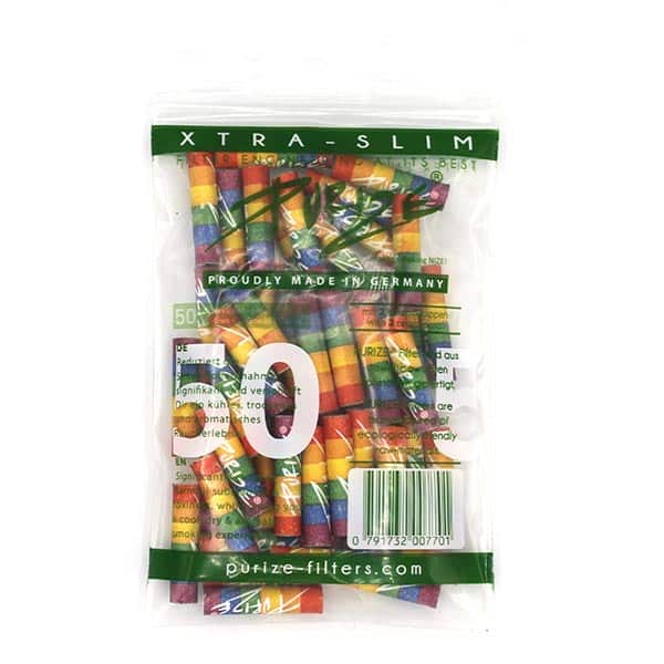 50 PURIZE XTRA Slim Size Aktivkohlefilter Regenbogen - We Love Diversity