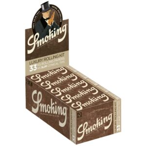 Smoking Luxury Pack Brown King Size Slim Papers + Cone Tips Box 25 Hefte