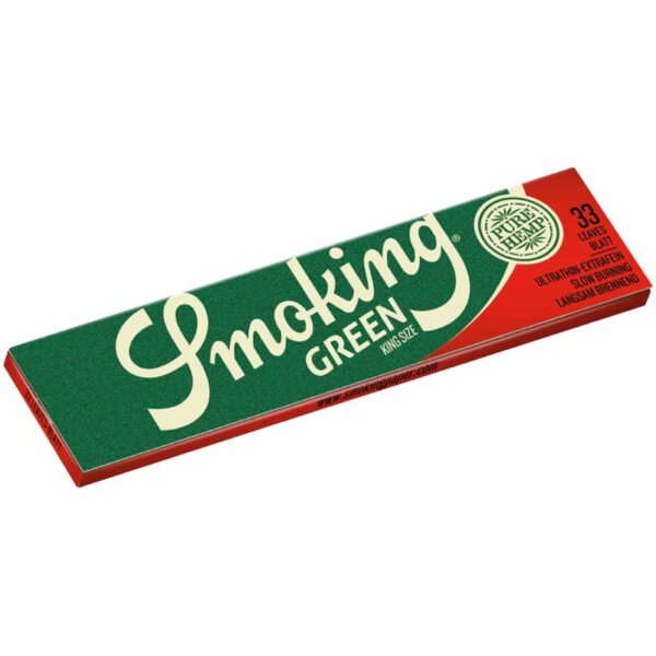Smoking Green King Size Slim Papers Box 50 Hefte á 33 Blatt